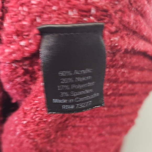 Lauren Conrad XL Oversized Cozy Red Knit Cable knit Mock Neck Sweater XL - Picture 6 of 7